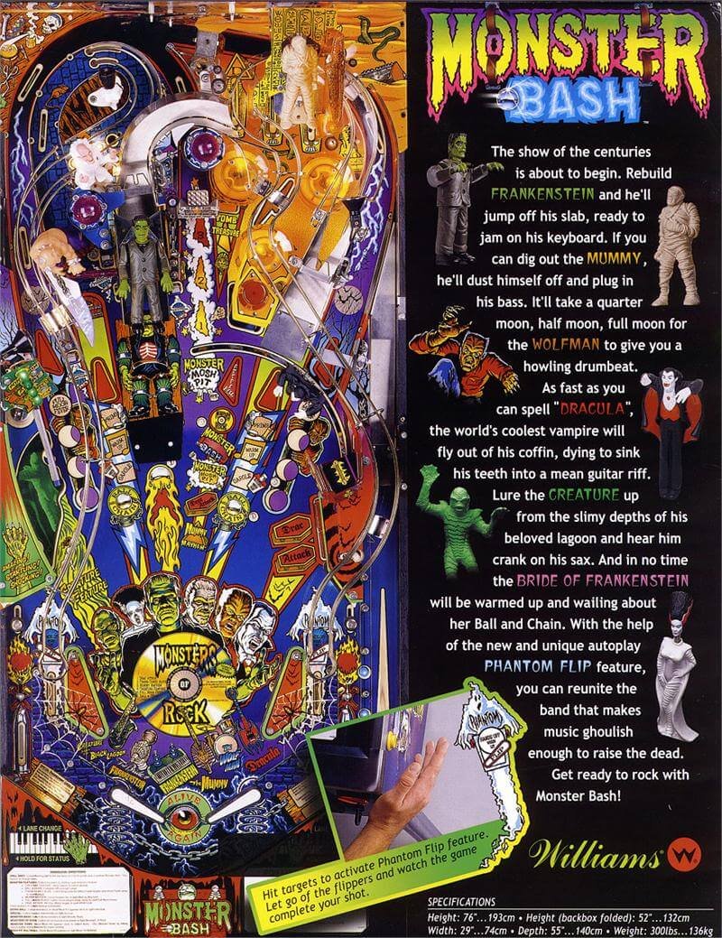 Monster Bash Pinball Machine by Williams