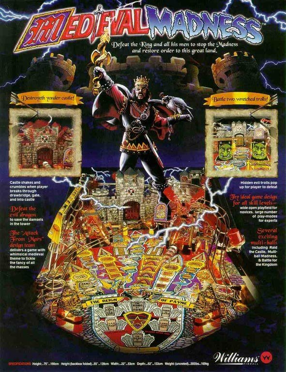 Medieval Madness Pinball Machine by Williams