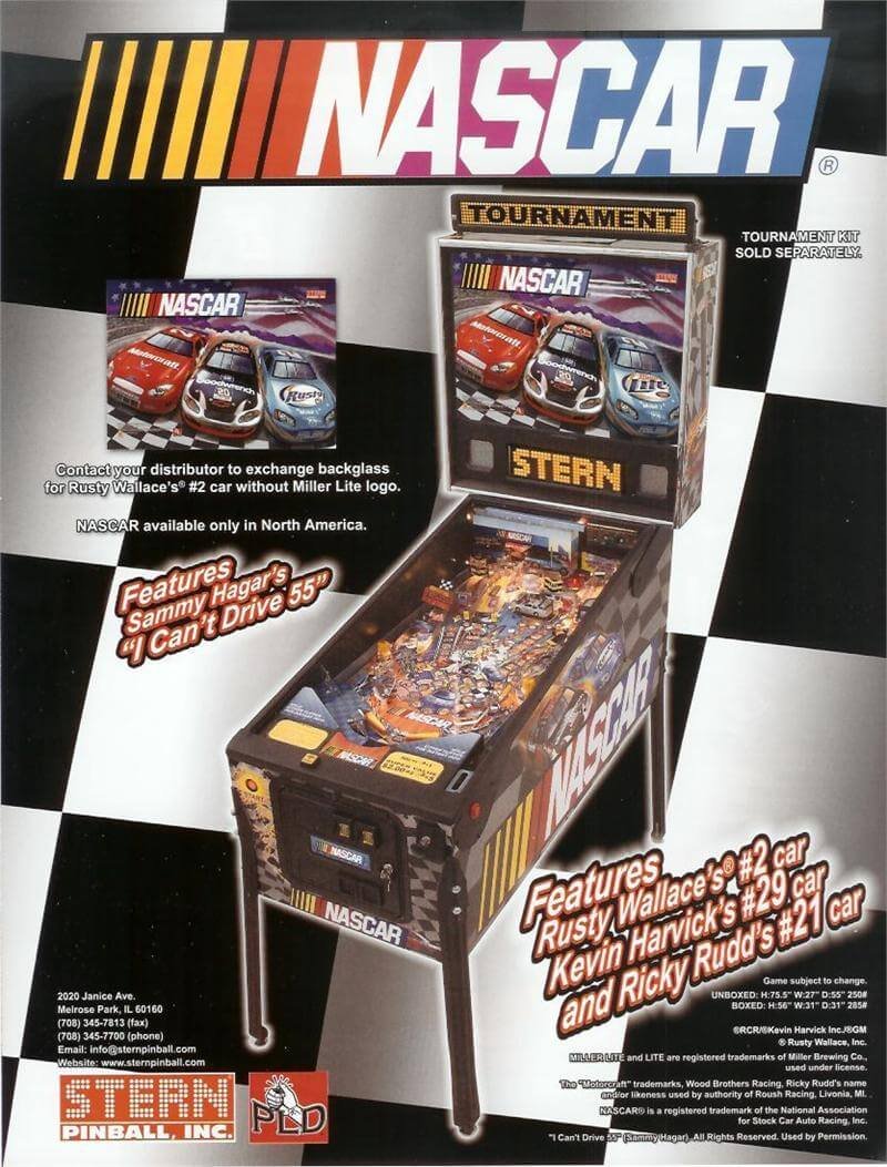 NASCAR Pinball Machine by Stern