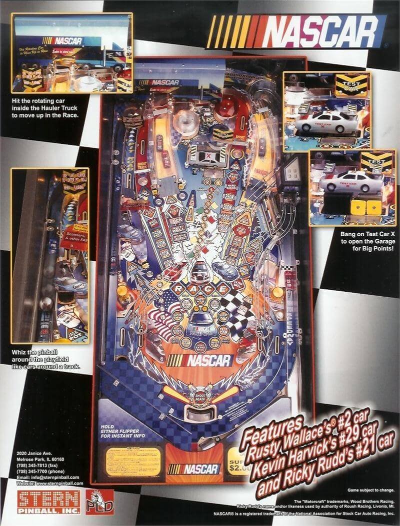 NASCAR Pinball Machine by Stern