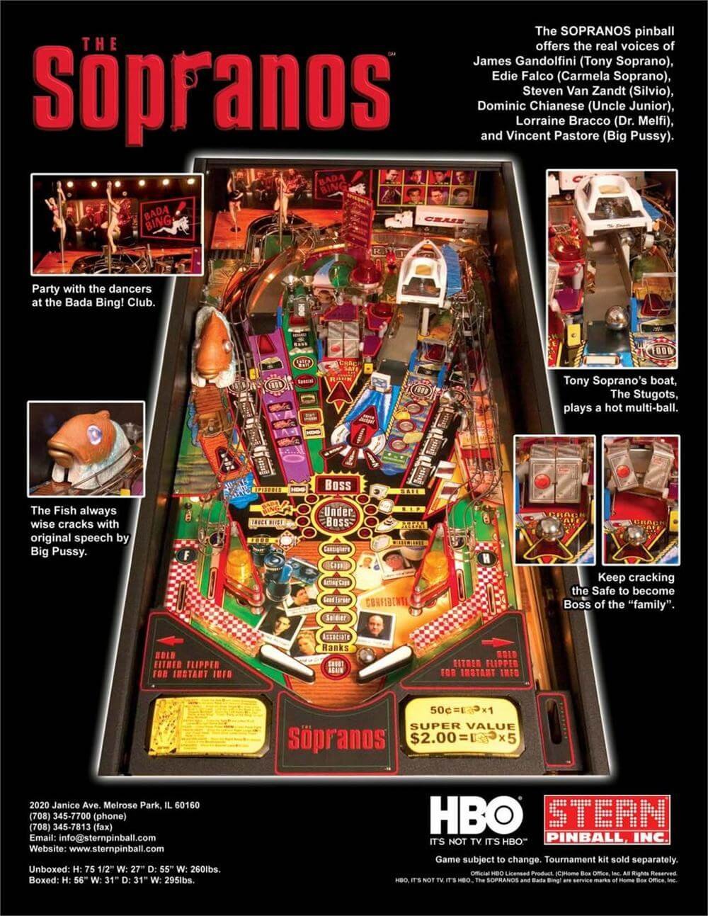 Sopranos Pinball Machine by Stern
