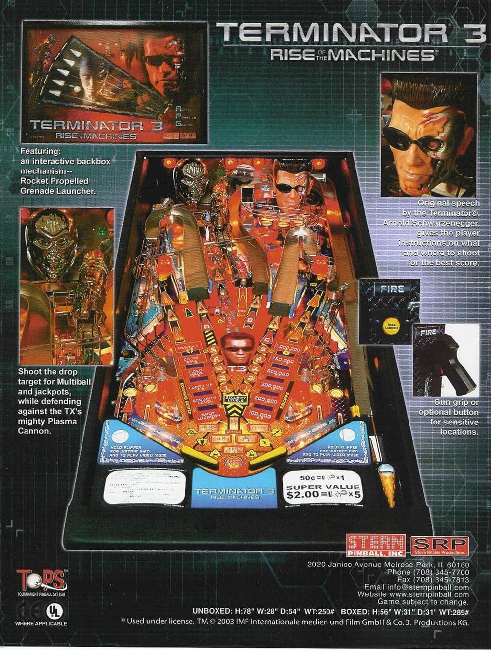 Terminator 3 Pinball Machine by Stern
