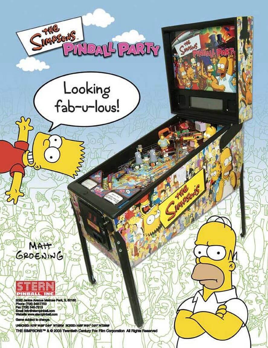 Simpsons Pinball Party Machine by Stern