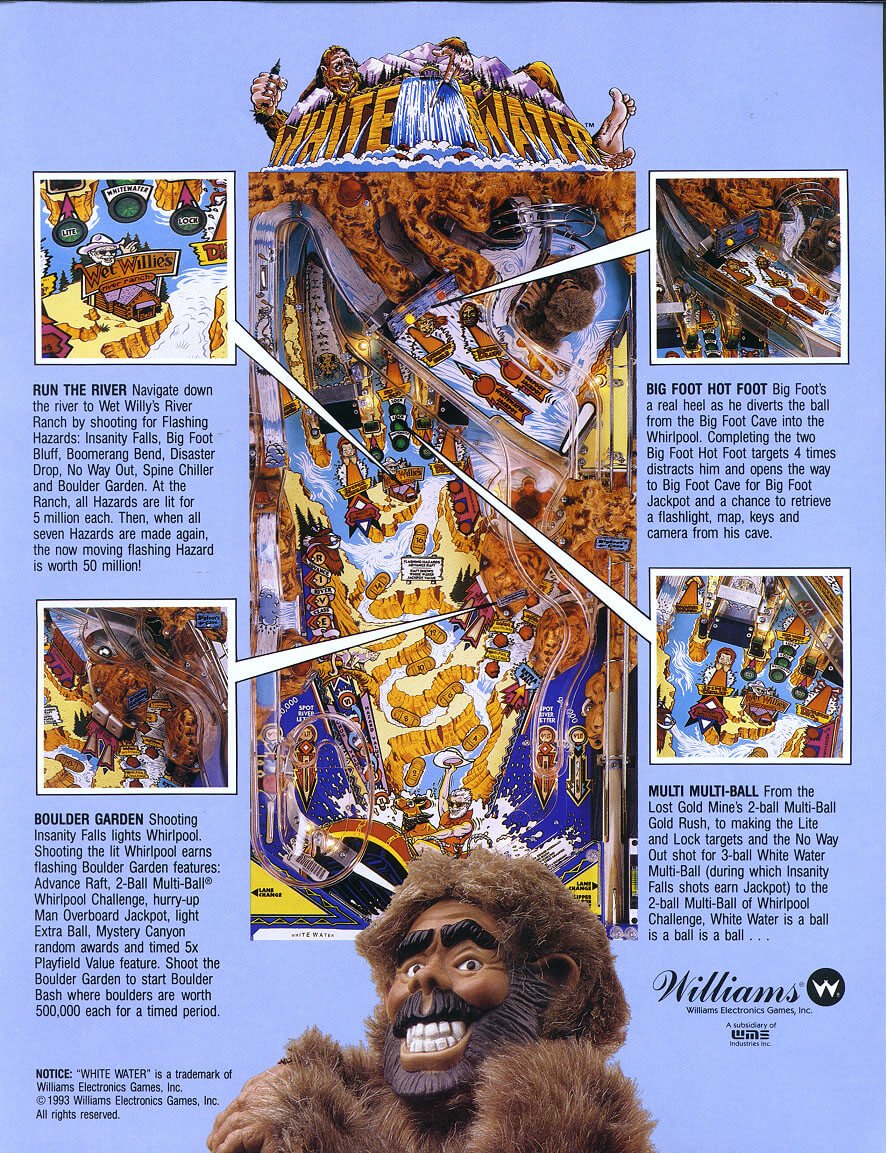 White Water Pinball Machine by Williams