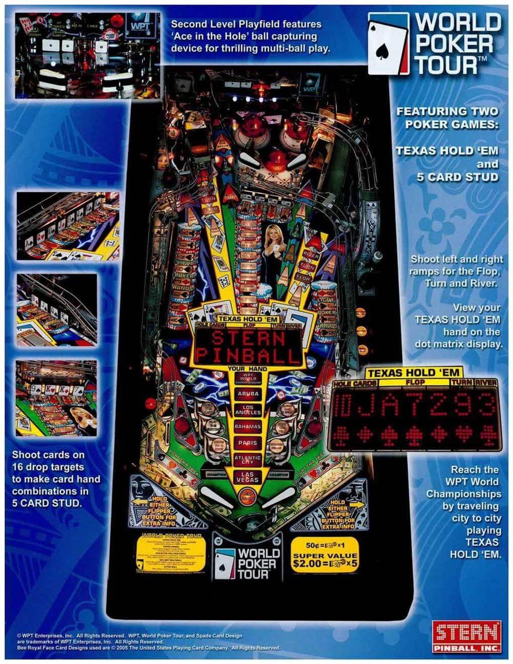 World Poker Tour Pinball Machine by Stern